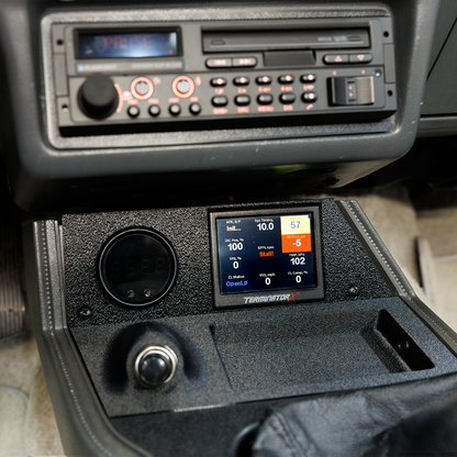 Car dashboard with digital display and control panel