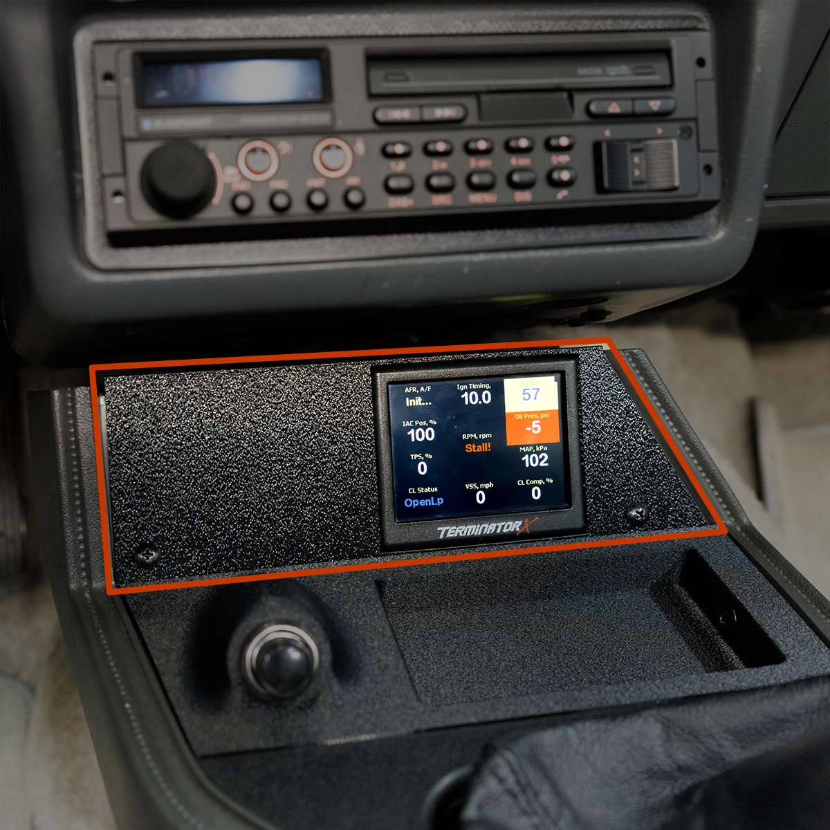 Center Console Bezel with Holley EFI 3.5" Screen Mount for 1979 - 1986 Ford Mustang
